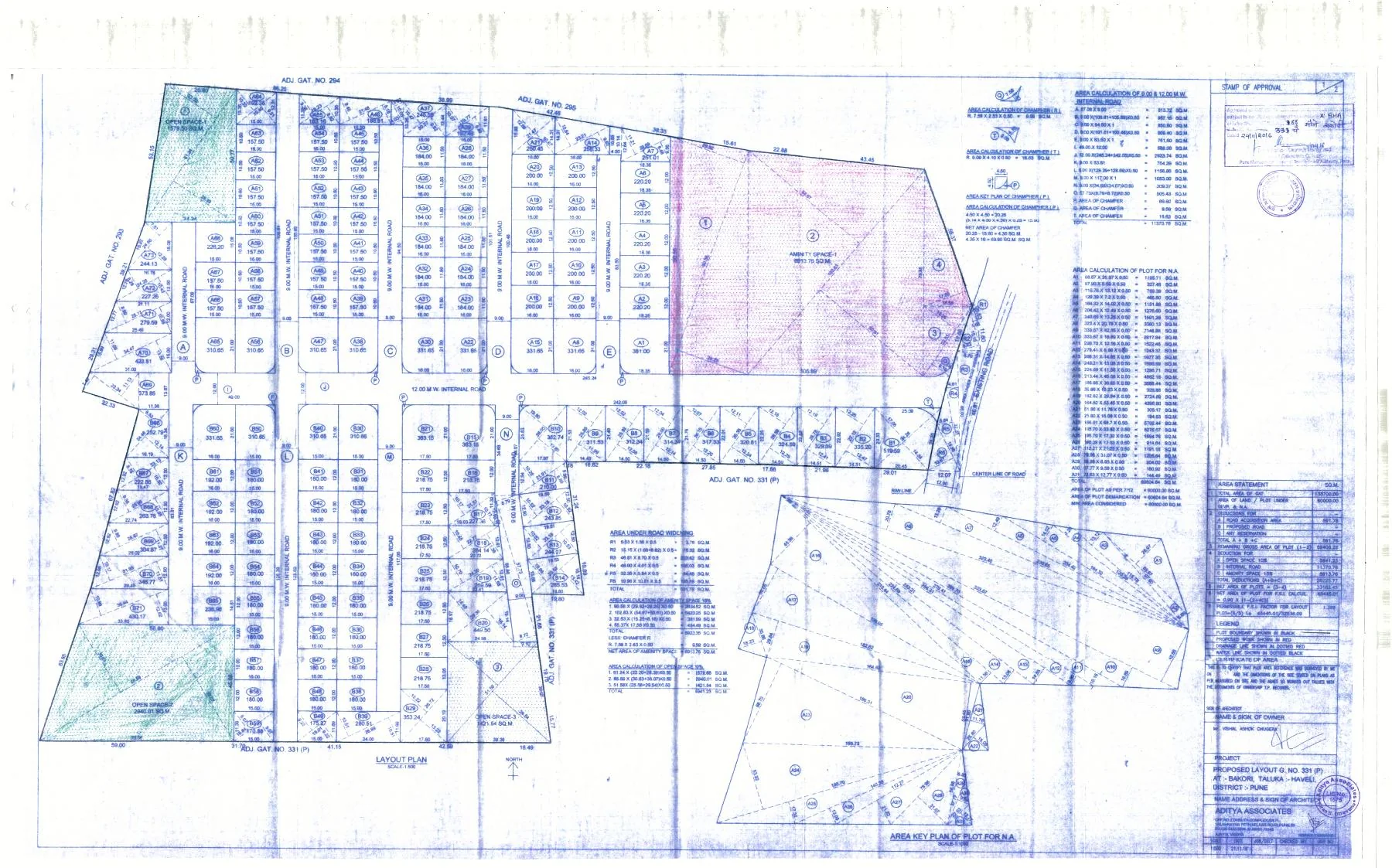 Technical layout plan for Gat No. 331 at Bakori